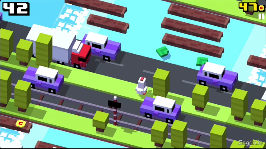 Crossy Road eagle swoops down to end an idle player's run