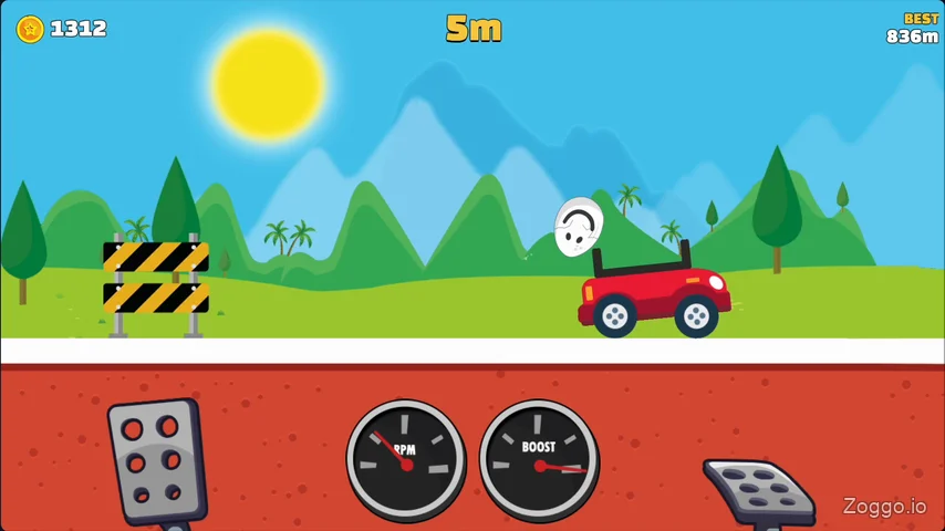 Eggy Car acceleration fail showing the egg flying off the back of the car on flat ground