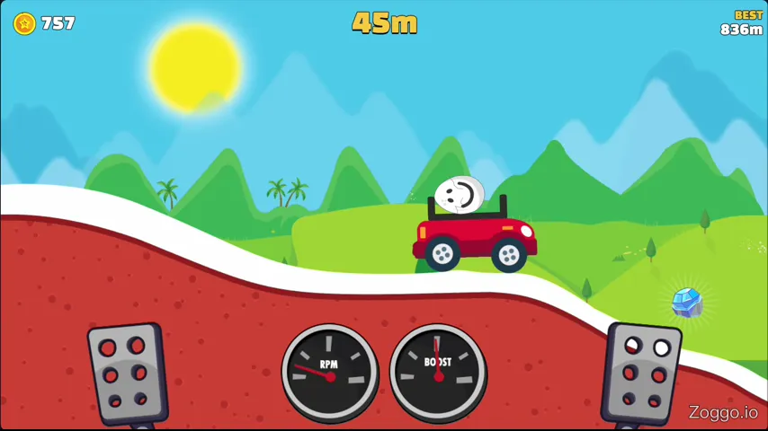 Pre-accelerating before grabbing the Diamond power-up in Eggy Car and braking just before the timer runs out