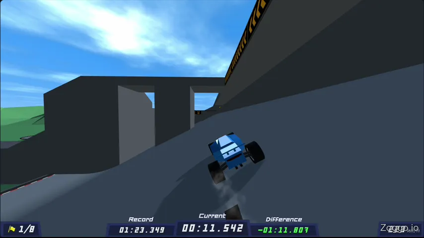 Racing against a transparent ghost car in PolyTrack to beat a personal best lap time