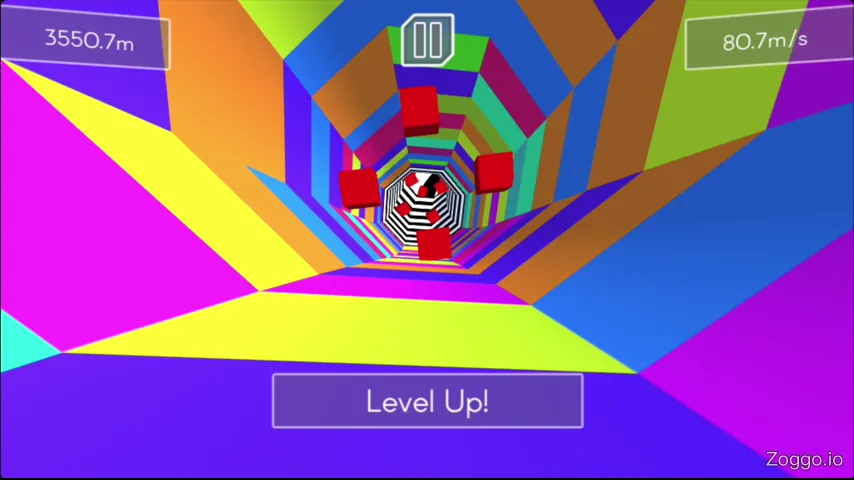 Instant respawn screen in Tunnel Rush after crashing