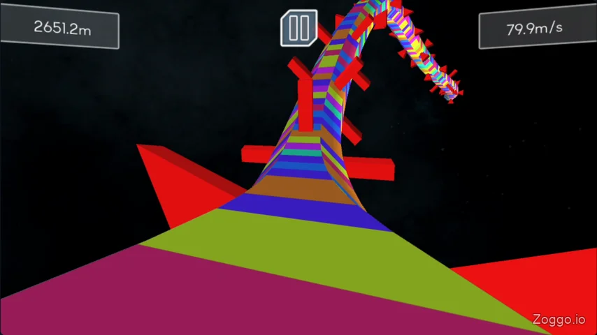 Navigating the exterior of the neon tube in Tunnel Rush